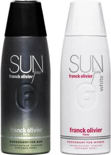 Franck Olivier Sun Java Black 250ml For Men + Sun Java White 250ml Deodorant Spray  -  For Men & Women