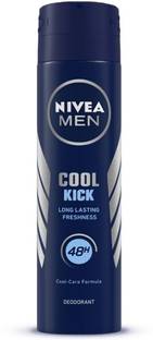 Nivea Men Cool Kick, Antibacterial 48h Freshness, Long Lasting with Mint Extracts Formula Deodorant Spray  -  For Men