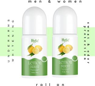 HYFIC Lemon Burst Underarms Roll On Soft, Smooth, and Fresh Effective Odor Protection Deodorant Roll-on  -  For Men & Women