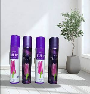 AGN Tulip mini deo white 2pc & purple 2pc pack of 4 Deodorant Spray  -  For Men & Women