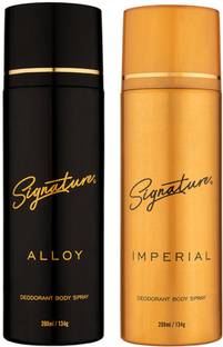 SIGNATURE Alloy And Imperial Long Lasting Fragrance (200ML Each) Combo Deodorant Body Spray  -  For Men & Women