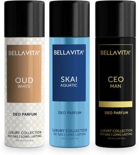 BELLAVITA Deo Men's Body Parfum Combo|Long Lasting, No Gas Deodorant| Deodorant Spray  -  For Men