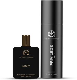 THE MAN COMPANY Night EDP 50ml & Bold Deo 150ml | Long-Lasting Fragrance | Gift Set Perfume Body Spray  -  For Men