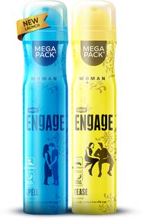 Engage Tease & Spell Mega Pack Deo Combo 200ml x2 | Long Lasting Deo For Women Deodorant Spray  -  For Women