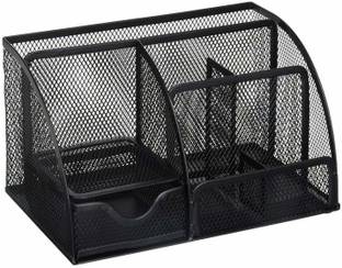 FLYLEAF 6 Compartments Metal Mesh Pen Stand