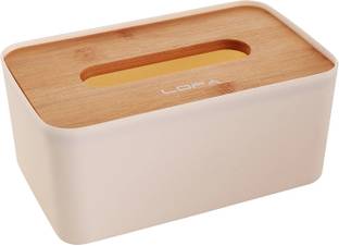 LOFA 1 Compartments PP, Wooden Cover Tissue Box Wooden