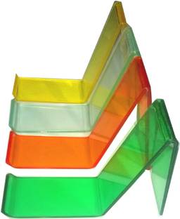 RASPER 1 Compartments Multicolor Acrylic Shoe Display Stand (Pack Of 12 Pcs) Acrylic Footwear Display Stand