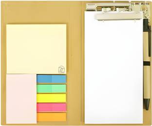DALUCI 4 Compartments Paper Memo Diary Book/Note Pad with Sticky Notes & Clip Holder Pen Gift for man and woman