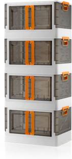 PSA Plastic 4 Pack Multipurpose Stackable Plastic Cupboard Drawer Storage Basket