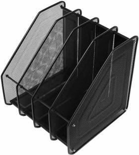 FLIPXEN 4 Compartments Metal Office Desk Shelf Organizer File/Document Holder Stand
