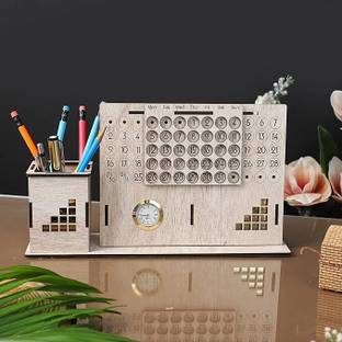 UrbanLane 1 Compartments Wooden Pen holder and calander