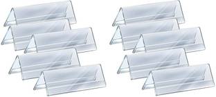 BRIZEM 2 Compartments acrylic Clear Acrylic Name Stand Sided V Shape Desk Name Plate (pack of 10 - 10x2 inch)