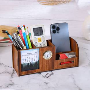 UrbanLane 4 Compartments Wooden Pen stand