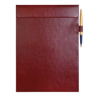 RASPER 1 Compartments Brown Extra Soft Premium Leather Clipboard Exam Pad Document Holder for Business Meeting Magnetic Writing Pad Pen Holder Signature Conference Pad (14x10 Inches)