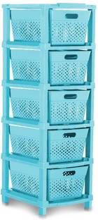 Glamexy 5 Compartments Plastic Drawer System for Home, Office, Hospital, Parlor, School Home and Kids