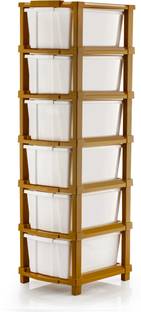 HUMBLE KART 6 Compartments Plastic Multipurpose Drawer Plastic Modular Chest Storage Organizer