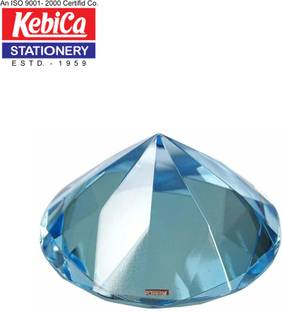 Kebica 1 Compartments Crystal (Size- 2.5 Inch) Design Diamond Glass Paper Weight Diamond Showpiece Salon for Office Desk
