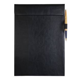 RASPER 1 Compartments Black Extra Soft Premium Leather Clipboard Exam Pad Document Holder for Business Meeting Magnetic Writing Pad Pen Holder Signature Conference Pad (14x10 Inches)