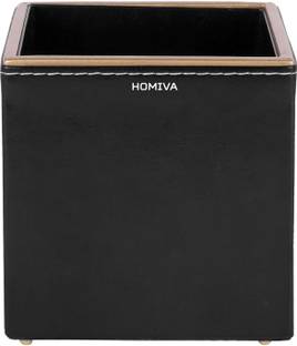 Homiva 1 Compartments Leatherette Tooth Brush Holder