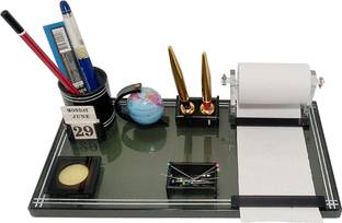 PANKU 3 Compartments Acrylic, Plastic Pen Stand