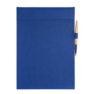 RASPER 1 Compartments Blue Extra Soft Premium Leather Clipboard Exam Pad Document Holder for Business Meeting Magnetic Writing Pad Pen Holder Signature Conference Pad (14x10 Inches)