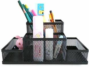 Novelty Store 4 Compartments Metal Pen Stand
