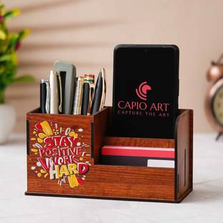 CAPIO ART 3 Compartments WOOD Pen Stand