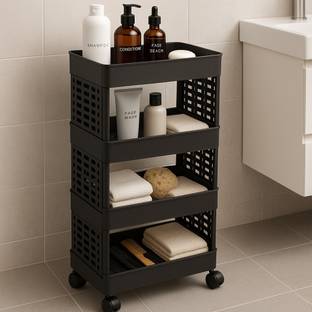 MAXTID 4 Layer Storage Rolling Cart with Wheels For Bathroom Box Vanity Box