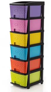 J K INTERNATIONAL 6 Compartments Plastic NEW 6XL STONE MULTI COLOR MODULAR DRAWER