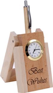 Shivom Crafts Best Wishes Table Top 1 Compartments Wooden Pen Stand
