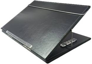 LUVYANSH 2 Compartments Wooden leather Writing table top Premium Leather product Small size (12*16 inch)Black colour