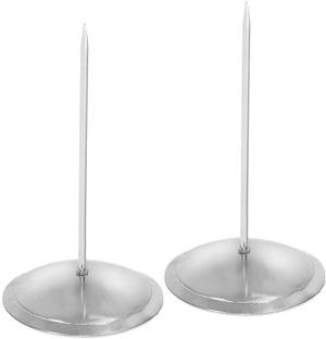 NISUN 1 Compartments Stainless Steel 2 Pack 180mm Long Stainless Steel Desk Straight Rod Paper memo Holder Bill Fork