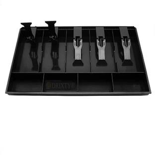 ELIE INDIA 5 Compartments ABS 5 Slot Cash Register Tray Cash Box With 4 Coin Grid 9 Compartment Cashier Coin