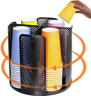 SUPVOX 4 Compartments Plastic Pen Stand