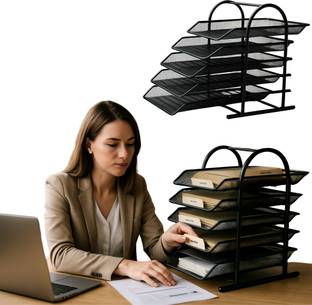 Novelty Store 5 Compartments Metal File Organizer