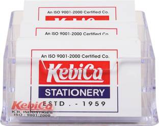 Kebica 3 Compartments Acrylic Premium Business Card Holder 3 Slots Visiting Card Organizer Clear Card Display
