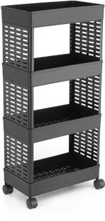 Jelco 4 Layer-Tier Plastic Modular Vegetable Trolley Plastic Kitchen Trolley