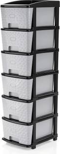 Floe 6 XL Multipurpose Drawer Plastic Modular Chest Storage Organizer Plastic Free Standing Chest of Drawers
