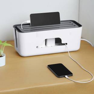 IMPRONOW 1 Compartments plastic Cable Management Box with Mobile Stand Hiding Cover Organizer for Home Office