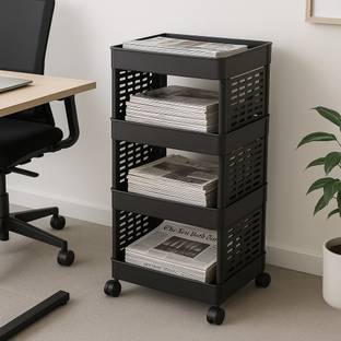 MAXTID 4 Layer Magazine & Newspaper Racks Plastic Cutlery Trolly Drawer Divider