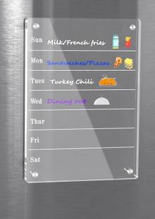 PRIBOX 1 Compartments Arcylic Magnetic Dry Erase Calendar for Refrigerator, Stay Organized Fridge Magnet