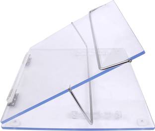 VeleSolv Solid Compartments Acrylic Material Foldabel, Height Adjustable, Comfotable Writing/Sketching/Drawing Table/Laptop Stand/Table Top Acrylic-Clear-12 x 16 Laptop Stand