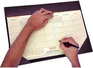 LUVYANSH 1 Compartments Wooden Deskpad 12month Schedule planner perfect planning Organiser for home/office 2025