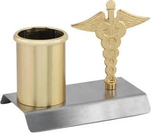 ZAHEPA 1 Compartments Doctor Pen Holder with Caduceus Symbol Desk Organizer for Doctors Pen Stand