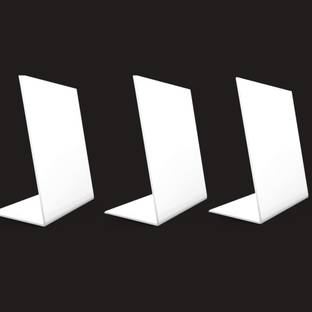 CPI 3 Compartments Acrylic A6 High Quality Bar QR Code Stand L Shape Display Stand (Pack of 3)