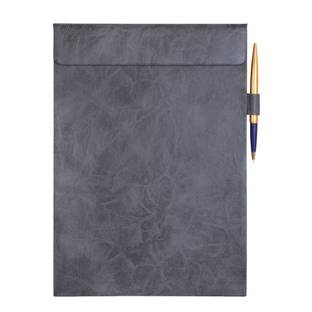 RASPER 1 Compartments Grey Extra Soft Premium Leather Clipboard Exam Pad Document Holder for Business Meeting Magnetic Writing Pad Pen Holder Signature Conference Pad (14x10 Inches)