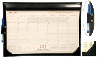 Sukeshcraft 1 Compartments pu Monthly Desk Calendar Sept. 2022 to Dec. 2023