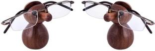 STUFFCOLLECTION 2 Compartments Wooden Handmade Spectacle Specs Eyeglass Holder Stand nud Shape (Set of 2) Wooden Specs Eyeglass Holder Stand