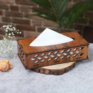 Deskart 1 Compartments Wooden Tissue Box