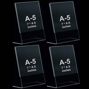 CPI 1 Compartments Acrylic 7x4.5 Inch A5 QR Bar Code Display Stand USE FOR Office Restaurant Table desk 4PC